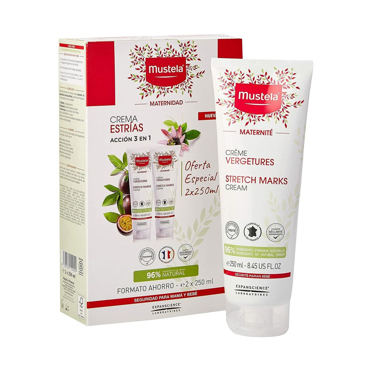 Anti-Stretch Mark Cream Mustela Duplo 3-in-1 (2 x 250 ml)