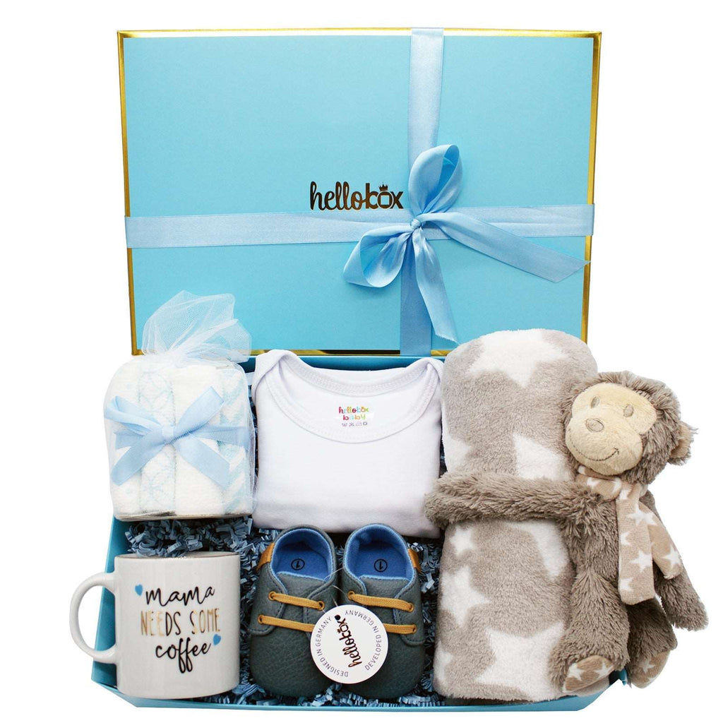 Hellobox Gifts for Newborns with Baby Blanket, Cuddly Toy (17
